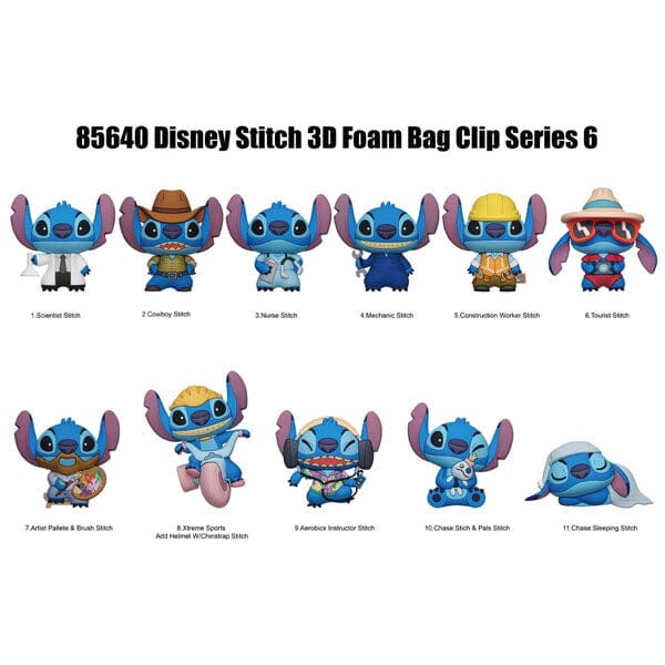 3D Disney's Stitch Character Bag Clips Series 6 Blind Bags (1pc) Simple magazineracksdirect 