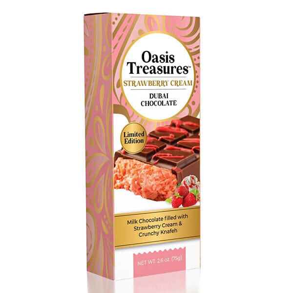 Dubai Chocolate Bar Limited Edition Strawberry Cream by Oasis Treasures (75g) Simple Oasis Treasures 