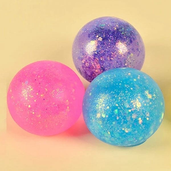 SugarSqueez Squishy Fidget Sugar Stress Ball (1pc) Assorted Colors Simple magazineracksdirect Glitter 