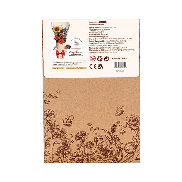 Rowood Sunflower Wooden Bloom Craft DIY Kit (86pc) Simple Rolife 