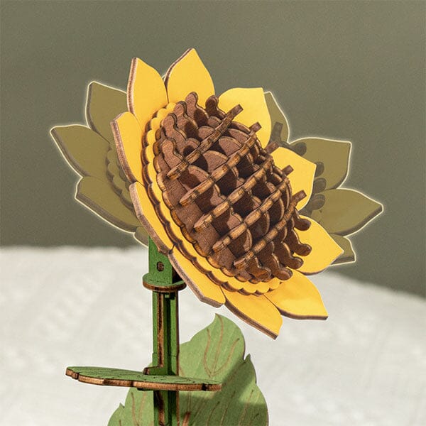 Rowood Sunflower Wooden Bloom Craft DIY Kit (86pc) Simple Rolife 