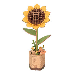 Rowood Sunflower Wooden Bloom Craft DIY Kit (86pc) Simple Rolife 