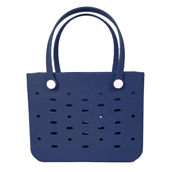 Sunzie Beach Bag Waterproof Rubber Tote Bag (Multiple Colors) Simple Exclusive Navy Blue 