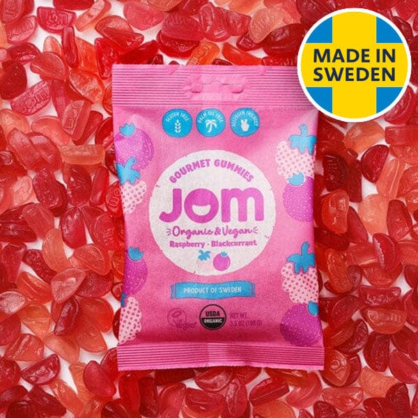 JOM Gourmet Gummies: Raspberry & Blackcurrant (3.5 oz) Made in Sweden Simple JOM 