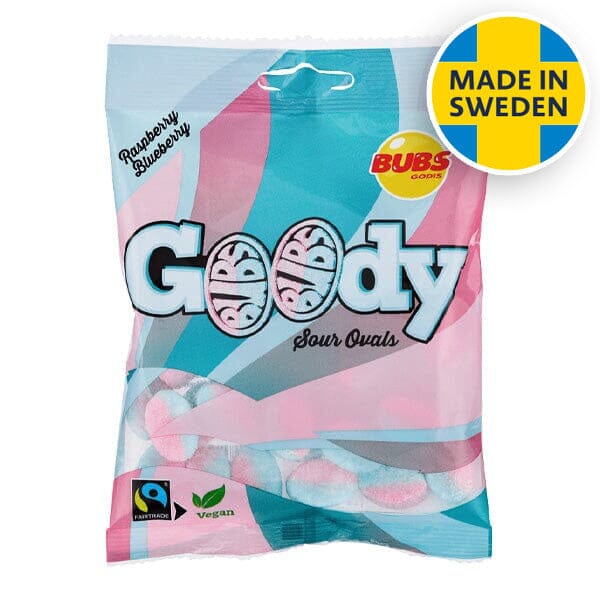 BUBS Godis: Sour Raspberry & Blueberry Goody Ovals (90g) Made in Sweden Simple BUBS 