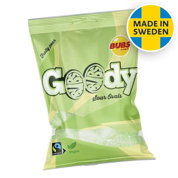 BUBS Godis: Sour Fruity Pear Goody Ovals (90g) Made in Sweden Simple BUBS 