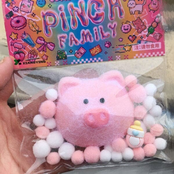 Pinch Family Taba Super Squishy Fidget Toys (1pc) Multiple Styles Simple magazineracksdirect Furry Pink Piglet 