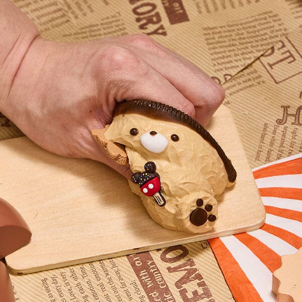 SqueezeSquad Taba Deluxe Premium Silicone Squishy Fidget Toy - Brown Hatted Bear Simple Exclusive 