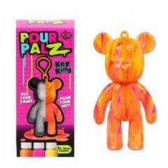 Pour Palz DIY Teddy Bear Keychain Paint Pour Kit (Color Ships Assorted) Simple Pour Palz 