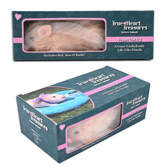 TrueHeart Treasures Reborn Animals: Realistic Mini Silicone Newborn Baby Animals (Multiple Styles) Simple TrueHeart Treasures Poppy The Pink Piglet 