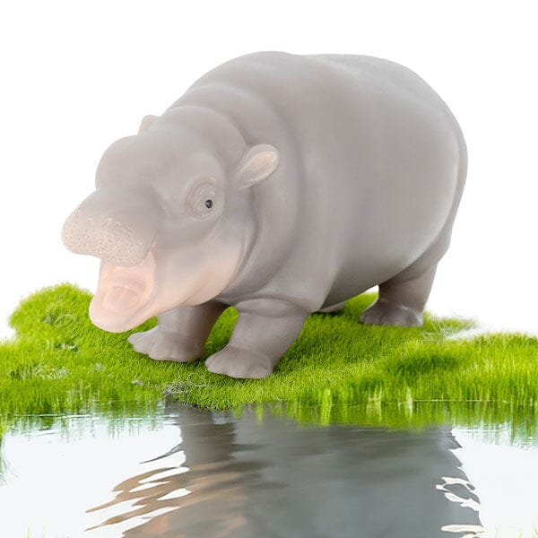 True Heart Treasures Silicone Reborn Animals: Mini Hippo Newborn Baby (Includes Bed & Bottle) Simple TrueHeart Treasures 