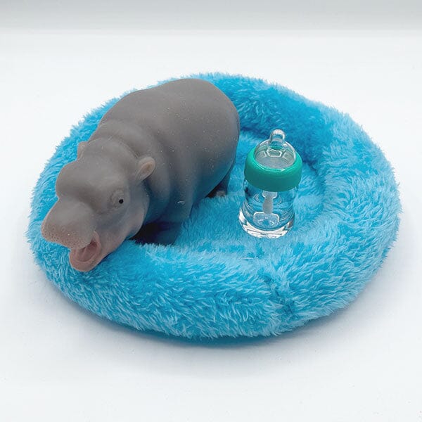 True Heart Treasures Silicone Reborn Animals: Mini Hippo Newborn Baby (Includes Bed & Bottle) Simple TrueHeart Treasures 