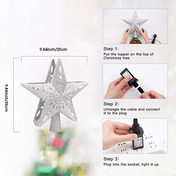 BlizzStar LED Star Christmas Tree Topper With Projector Preorder magazineracksdirect 