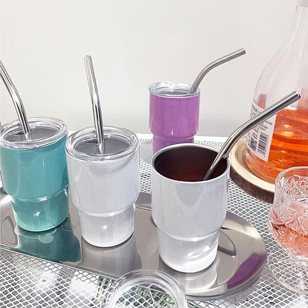 HydriEase Mini 3oz Vacuum Insulated Tumbler Shot Glass Cups With Straws (4pk) Preorder magazineracksdirect 