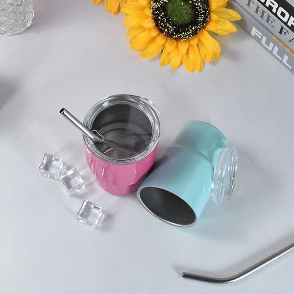 HydriEase Mini 3oz Vacuum Insulated Tumbler Shot Glass Cups With Straws (4pk) Preorder magazineracksdirect 