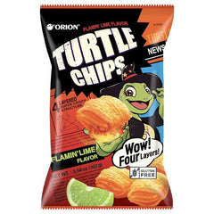 Orion Turtle Chips Korean Snacks - Flamin' Lime Flavor (‎160g) Simple Orion 