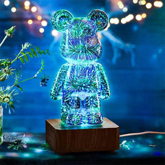 PrismPaws 3D Firework Twinkle Teddy Bear Color-Changing LED Lamp Simple magazineracksdirect 