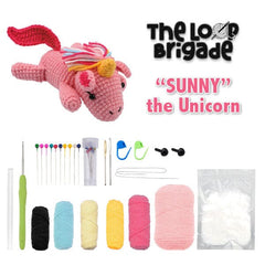 The LOOP Brigade: DIY Crochet Plush Toy Complete Kit For Beginners - Sunny the Unicorn Simple Exclusive 