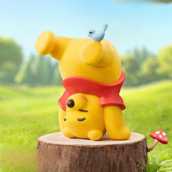 52TOYS Disney Winnie The Pooh Carefree Series Flocked Figurine Blind Box (1pc) Simple Disney 