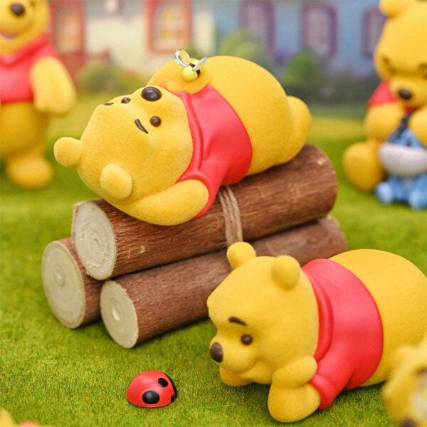 52TOYS Disney Winnie The Pooh Carefree Series Flocked Figurine Blind Box (1pc) Simple Disney 