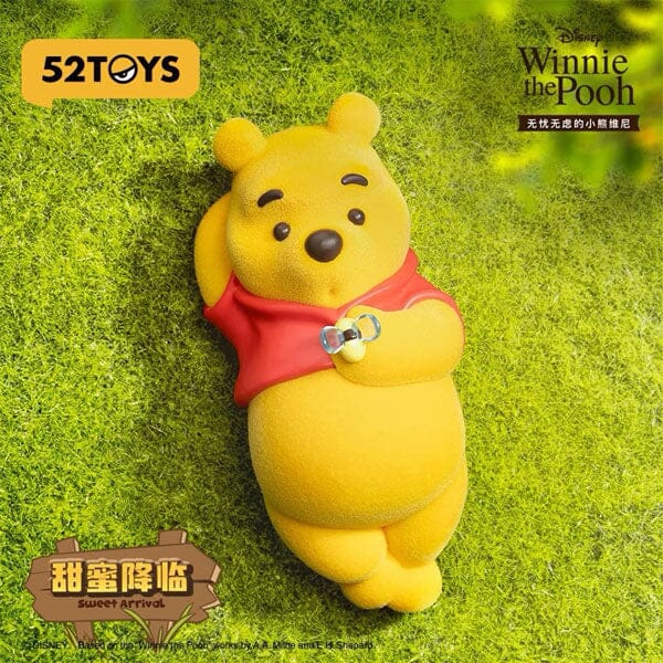 52TOYS Disney Winnie The Pooh Carefree Series Flocked Figurine Blind Box (1pc) Simple Disney 