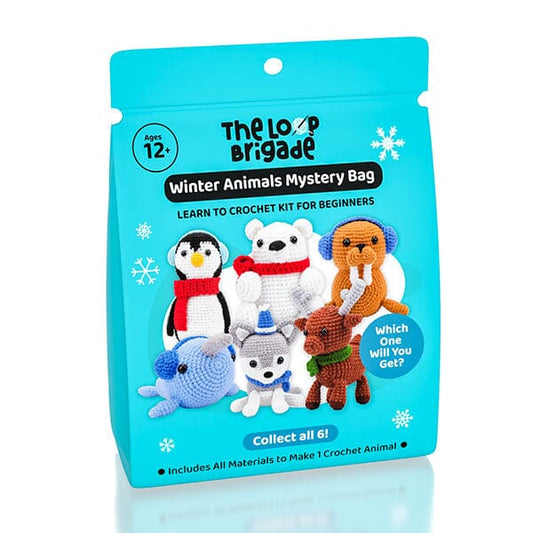 The LOOP Brigade: Mystery Winter Animals DIY Crochet Plush Toy Complete Kit For Beginners Blind Bag Simple The LOOP Brigade 
