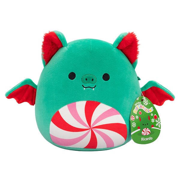 Squishmallows Plush Toys 7.5" Holiday Squad 2024 Ricardo the Green Peppermint Bat Simple Squishmallows 