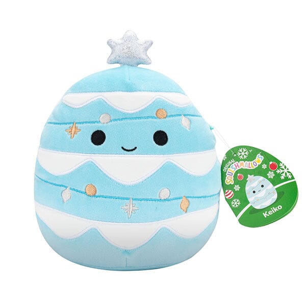 Squishmallows Plush Toys 7.5" Holiday Squad 2024 Keiko the Blue Christmas Tree Simple Squishmallows 