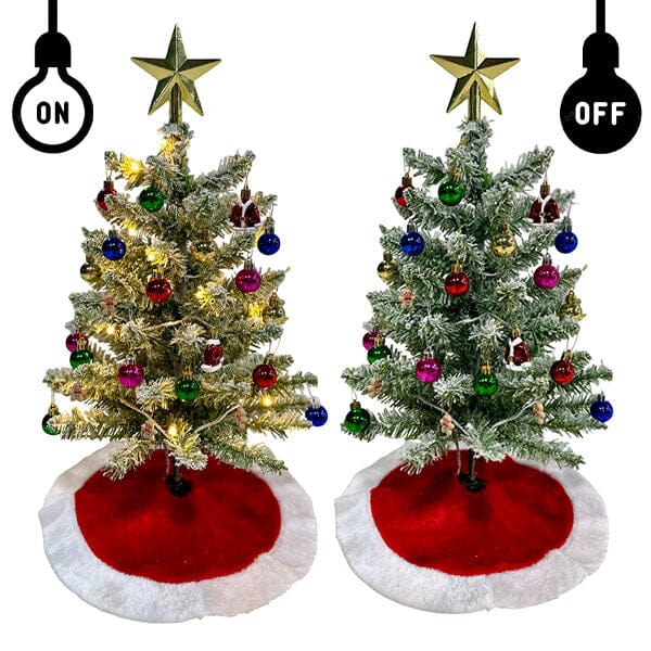 MistlePop 2ft Pre-Lit Mini Christmas Tree Kit (Includes Ornaments) Simple Exclusive 
