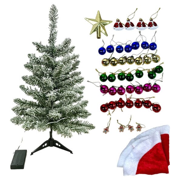 MistlePop 2ft Pre-Lit Mini Christmas Tree Kit (Includes Ornaments) Simple Exclusive 