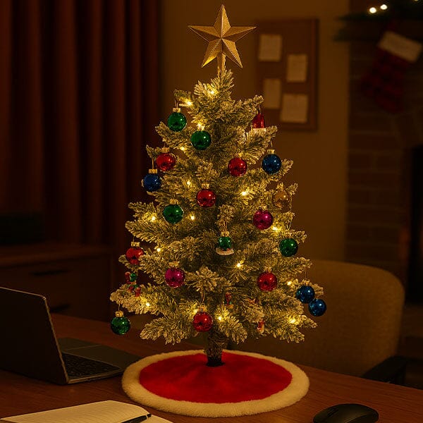 MistlePop 2ft Pre-Lit Mini Christmas Tree Kit (Includes Ornaments) Simple Exclusive 