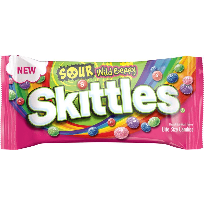SKITTLES Sour Wild Berry Candy Single Pack Simple Skittles 