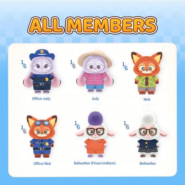 MINISO x Disney: Zootopia Series Plush Keychain Blind Box (1pc) Simple MINISO 