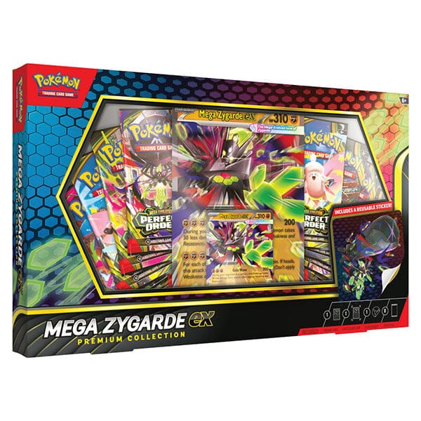 Pokémon TCG: Mega Zygarde ex Premium Collection Box (8 Booster Packs + 2 Bonus Promo Cards) Simple Pokémon 