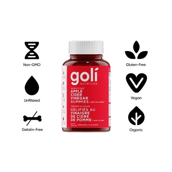 Goli Apple Cider Vinegar Gummies | 60pcs Simple magazineracksdirect 