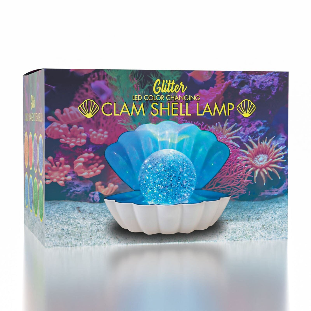LED Color-Changing Clam Shell Glitter Lamp • Showcase