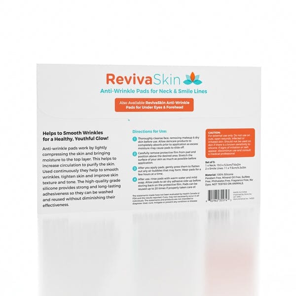 RevivaSkin Neck & Smile Lines Silicone Anti-Wrinkle Pads • Showcase