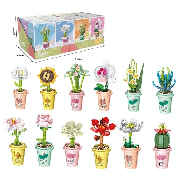 DIY Botanical Building Block Sets: Collectible Assorted Mini Pots Simple magazineracksdirect 