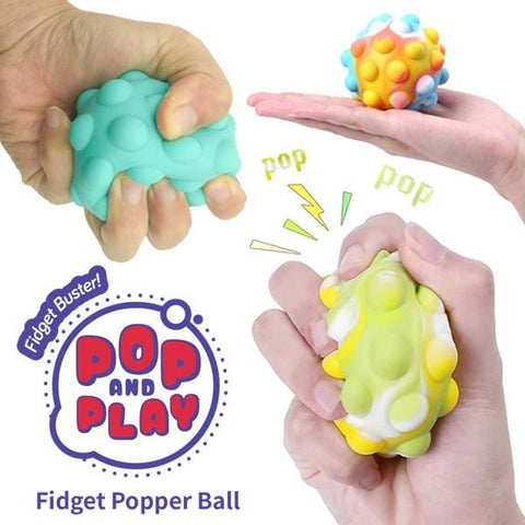 Pop & Play Popper Balls | 3D Silicone Bubble Popper Stress Balls | Ships Assorted