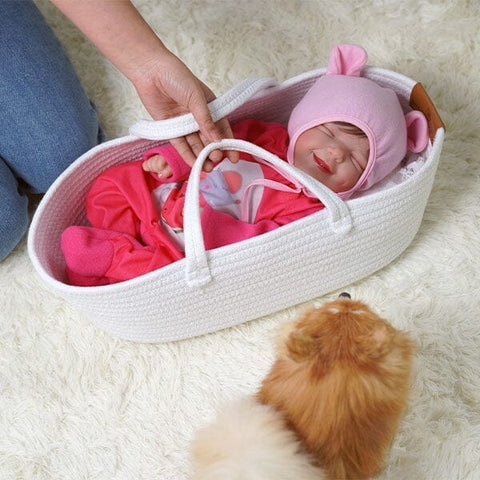 Reborn Dolls Cuddles & Snuggles Cotton Carry Basket
