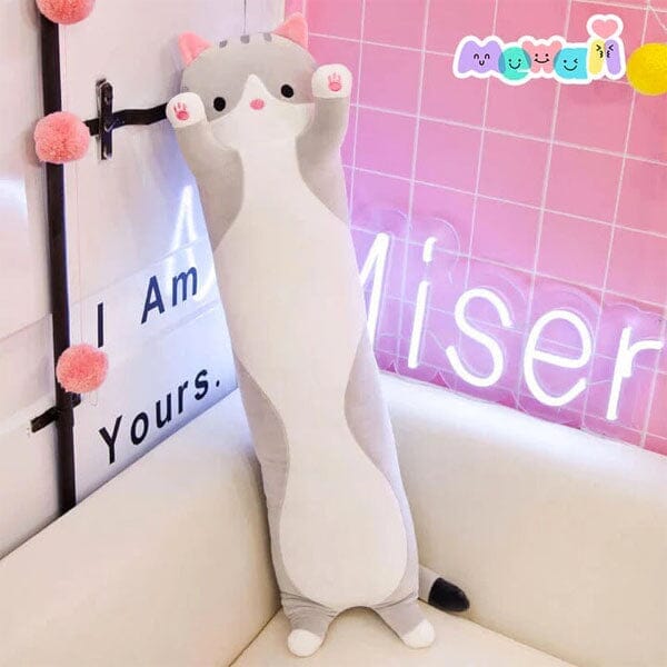 Plush Body Pillow Toy Styles (3FT Long!) | Grey Tabby Cat | Ships Early May Preorder Showcase 