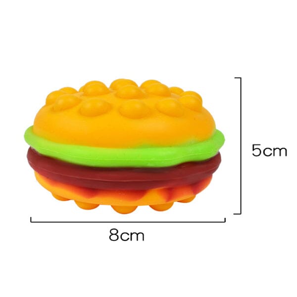 Pop & Play Burger | Silicone Bubble Popper Burger-Shaped Fidget Stress Ball Simple magazineracksdirect 