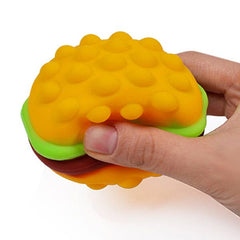 Pop & Play Burger | Silicone Bubble Popper Burger-Shaped Fidget Stress Ball Simple magazineracksdirect 