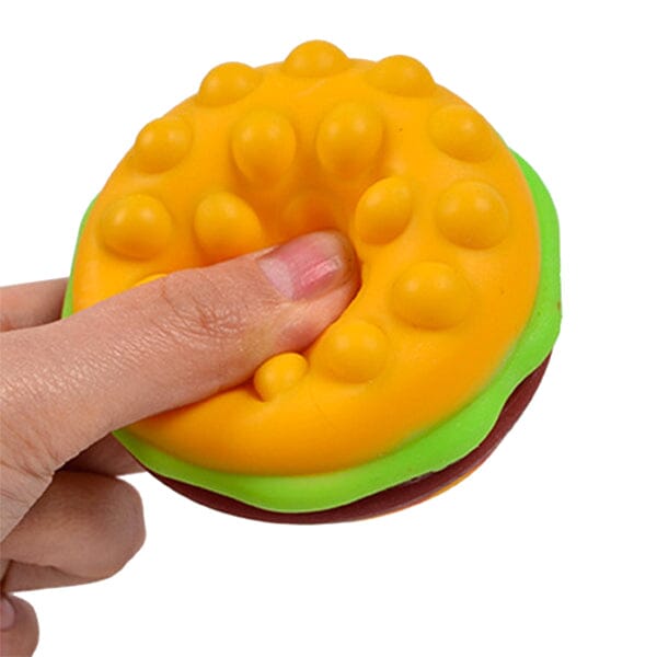 Pop & Play Burger | Silicone Bubble Popper Burger-Shaped Fidget Stress Ball Simple magazineracksdirect 