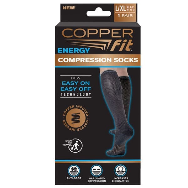 Copper Fit Men's Ankle Socks L/XL 3pk - Black