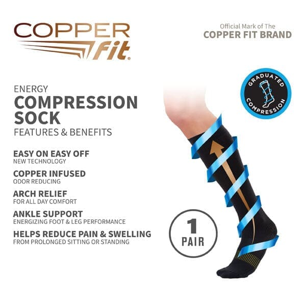 Copper Fit Running Calf Sleeves Speed Recovery Support Compression Small  Med for sale online