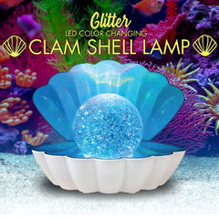 LED Color-Changing Clam Shell Glitter Lamp Simple Showcase 