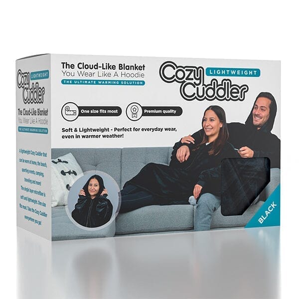 Cozy Cuddler: Lightweight | Cloud-Like Blanket Hoodie for Summer | Multiple Colours Simple magazineracksdirect Black 