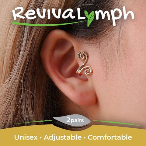 RevivaLymph Acupressure Unisex Earring Cuffs (2 Pairs) | Gold & Silver