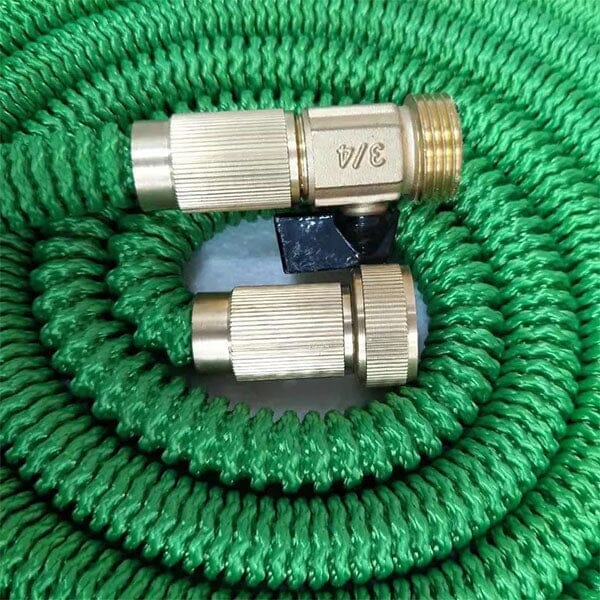 GRO-Hose GREEN | 75ft Expandable Hose With Sprayer Nozzle & Brass Valve